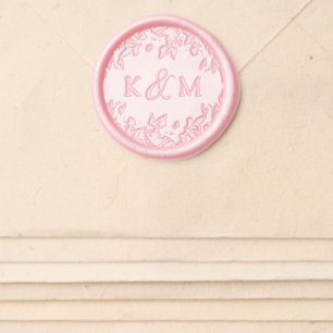 Elegant Botanical Monogram Wedding Wax Seal Sticker