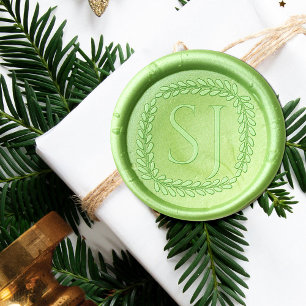 Elegant Botanical Monogram Wedding Wax Seal Sticker