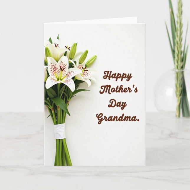 Elegant Botanical Mothers Day Card (Front)