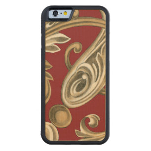 Elegant Botanical Motif with Tan Foliage Carved Maple iPhone 6 Bumper Case