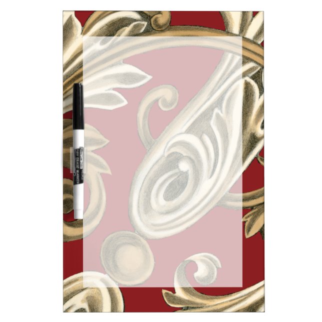 Elegant Botanical Motif with Tan Foliage Dry-Erase Board (Front)