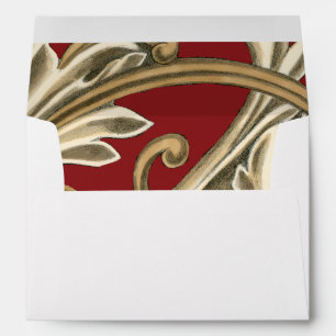 Elegant Botanical Motif with Tan Foliage Envelope