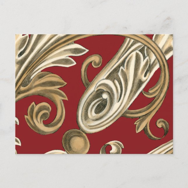 Elegant Botanical Motif with Tan Foliage Postcard (Front)