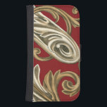 Elegant Botanical Motif with Tan Foliage Phone Wallet<br><div class="desc">An Ethan Harper original that features tan foliage on a red background. This elegant botanical motif would be a great gift for anyone who enjoys bold colors!</div>