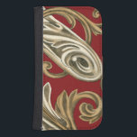 Elegant Botanical Motif with Tan Foliage Phone Wallet<br><div class="desc">An Ethan Harper original that features tan foliage on a red background. This elegant botanical motif would be a great gift for anyone who enjoys bold colors!</div>