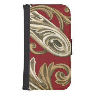 Elegant Botanical Motif with Tan Foliage Phone Wallet