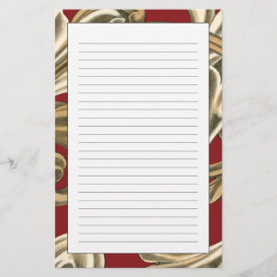 Elegant Botanical Motif with Tan Foliage Stationery