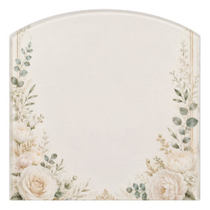 Elegant Botanical on Vintage Handmade Paper Door Sign