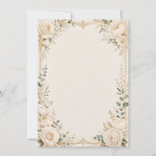 Elegant Botanical on Vintage Handmade Paper Invitation