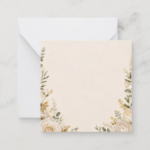 Elegant Botanical on Vintage Handmade Paper Note Card