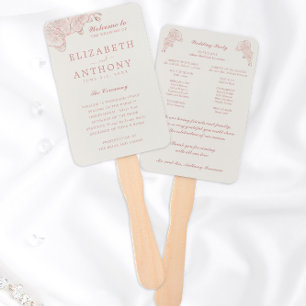 Elegant Botanical Orchid Wedding Ceremony Program Hand Fan