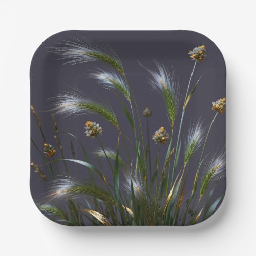 "Elegant Botanical Party Paper Plates" Plates