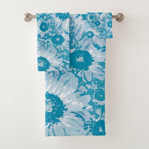 Elegant Botanical Pattern Bath Towel Set