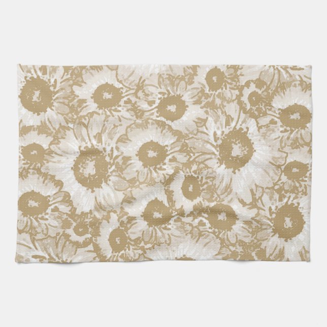 Elegant Botanical Pattern Kitchen Towel (Horizontal)