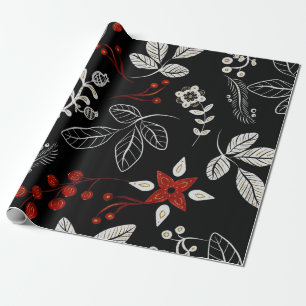 Elegant botanical pattern wrapping paper