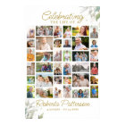 Elegant Botanical Photo Collage Funeral Welcome