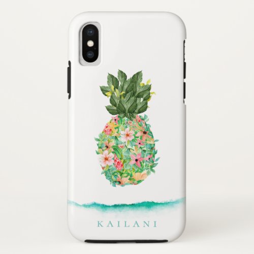 Elegant Botanical Pineapple iPhone XS Case