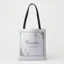 Elegant Botanical Pink Blossom Bridesmaid