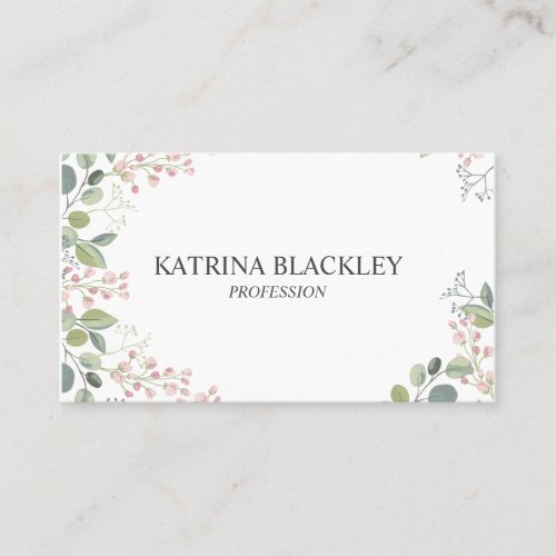 Elegant Botanical Pink Blossom Business Card