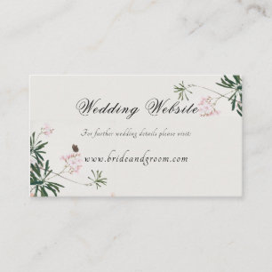 Elegant Botanical Pink Blossom Information Enclosu Enclosure Card