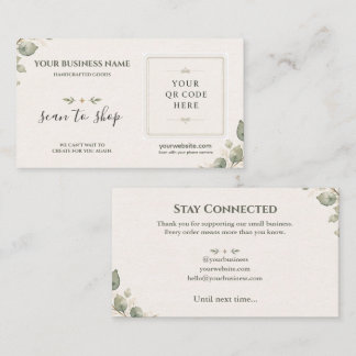 Elegant Botanical QR Code Business Card