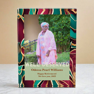 Elegant Botanical Retirement Gift for Black Mom Photo Block