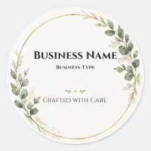 Elegant Botanical Round Logo Eucalyptus Packaging