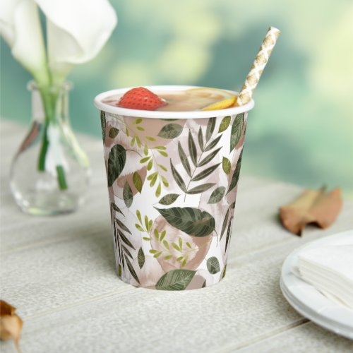 Elegant Botanical Safari Leaves   Paper Cups