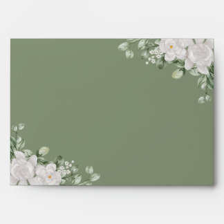 Elegant Botanical Sage Green Wedding Design Envelope