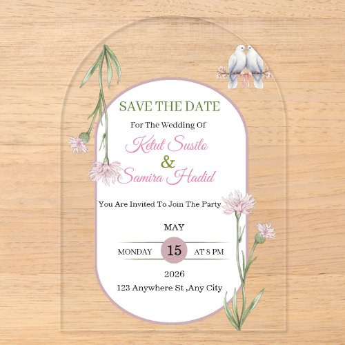 Elegant Botanical Save The Date Wedding Invitation