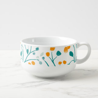 Elegant Botanical Soup Mug