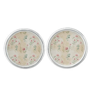 Elegant Botanical Spring Floral Cufflinks