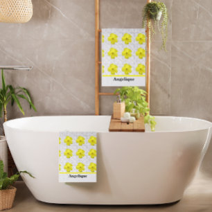 Elegant Botanical Spring Floral Personalized Bath Towel Set