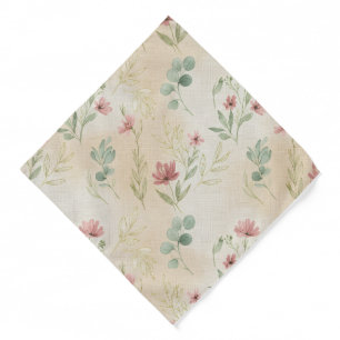 Elegant Botanical Spring Floral Pocket Square Bandana