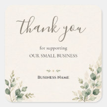 Elegant Botanical Square Custom Small Business