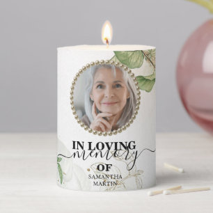 Elegant Botanical Sympathy In loving Pillar Candle