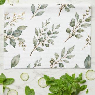 Elegant Botanical Tea Towel