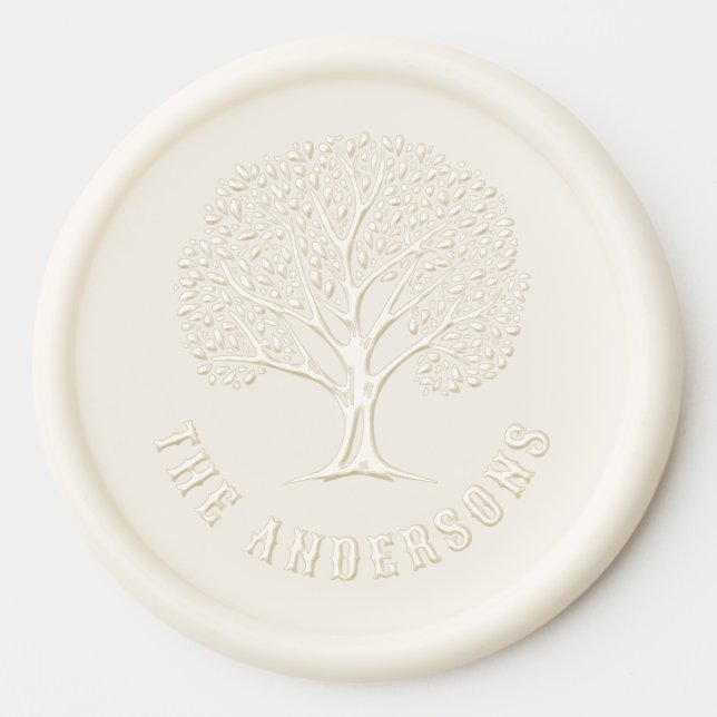 Elegant Botanical Tree  Wax Seal Sticker (Front)