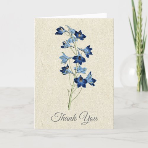 Elegant Botanical Vintage Blue Flowers Card