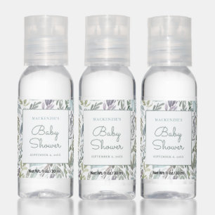 Elegant Botanical Watercolor Baby Shower Hand Sanitizer