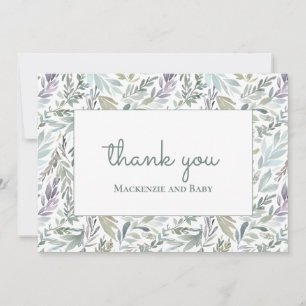 Elegant Botanical Watercolor Baby Shower Thank You Card
