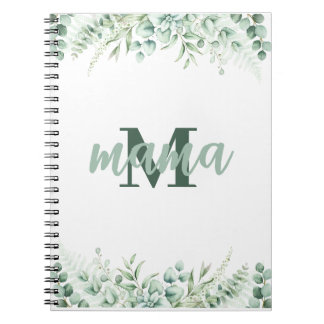 Elegant Botanical Watercolor Eucalyptus Notebook