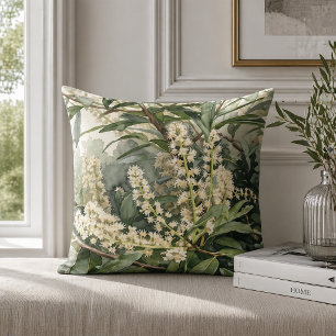 Elegant Botanical Watercolor Greenery Throw Pillow
