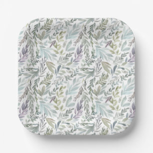 Elegant Botanical Watercolor Paper Plates