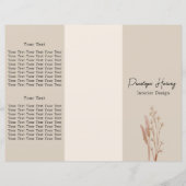 Elegant Botanical Watercolor Pink Trifold Brochure (Front)