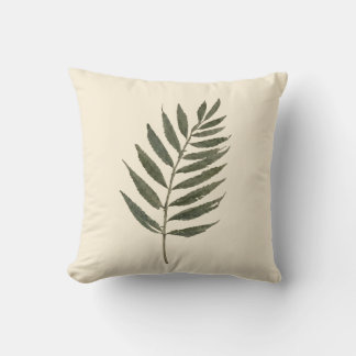 Elegant Botanical Watercolor Stem Leaves Throw Pil Pillow