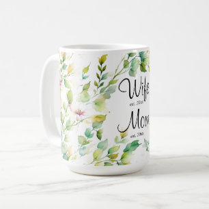 Elegant botanical watercolor wildflowers Best Mom  Coffee Mug