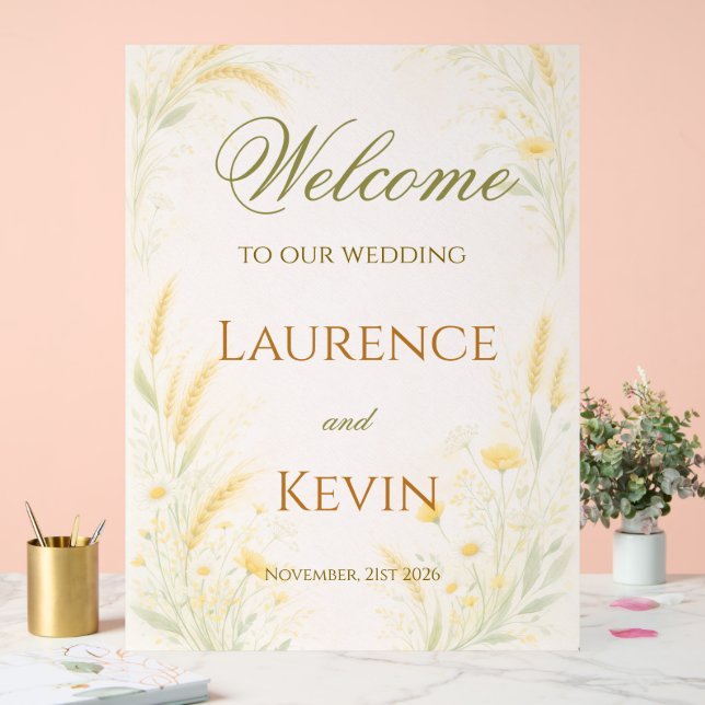 Elegant Botanical Wedding  Acrylic Sign (Wedding)