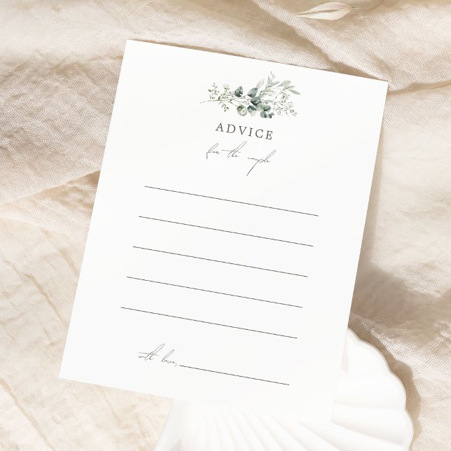 Elegant Botanical Wedding Advice Card (Creator Uploaded)