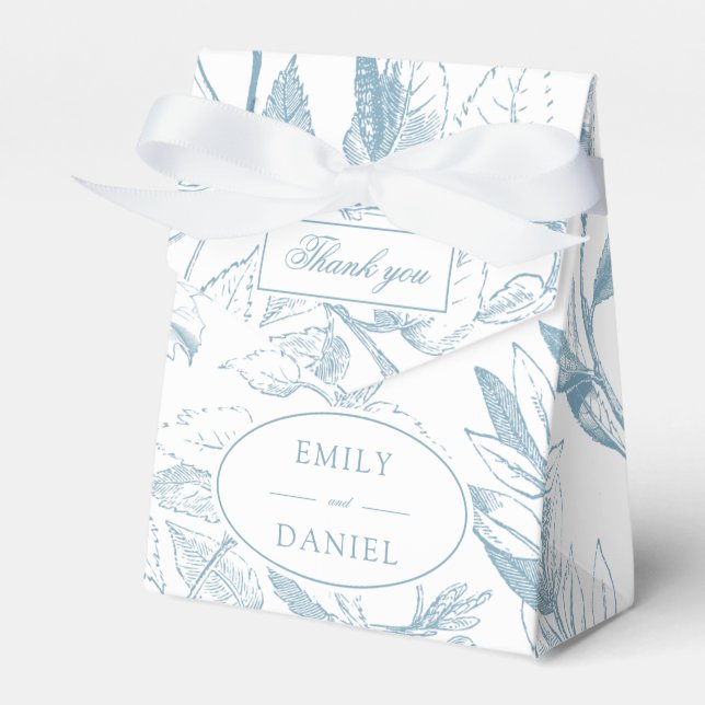 Elegant Botanical Wedding Bridal Shower Favor Box (Front Side)